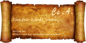 Csajka Ajnácska névjegykártya